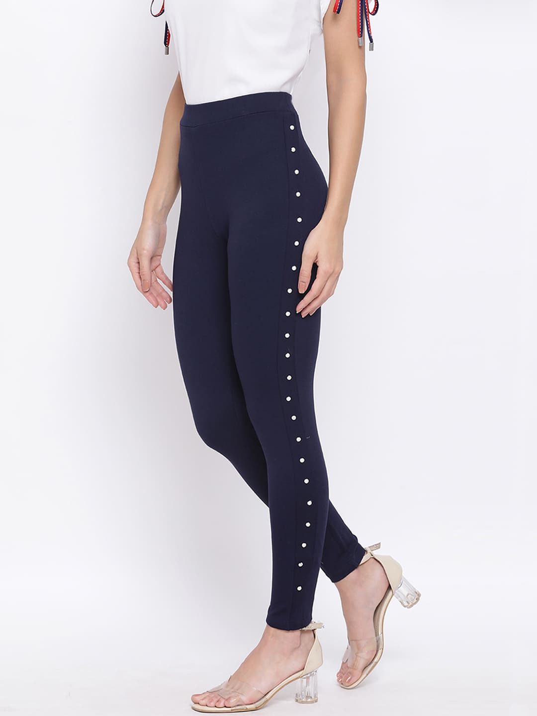 ,Blue Jeggings,Blue Solid Jeggings