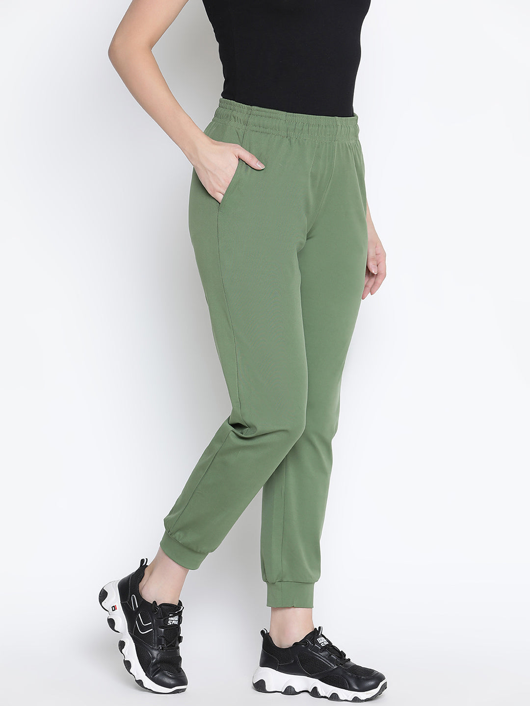 Ankle Length,Green Trouser,Ankle Length Trouser,Green Solid Trouser