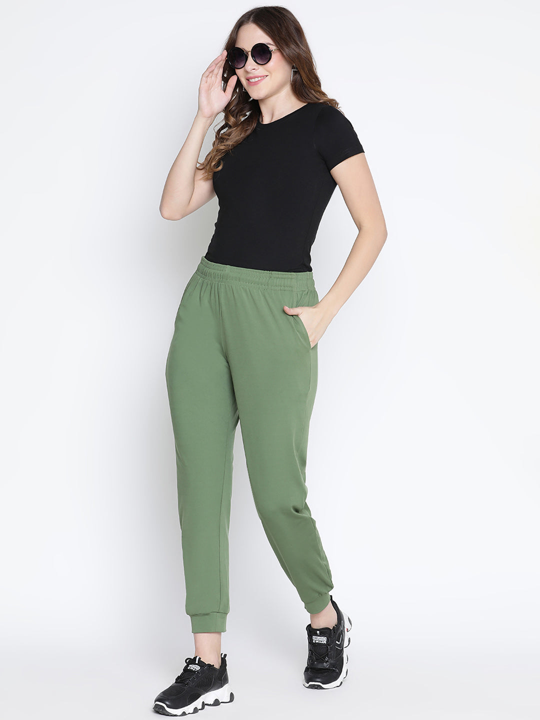 Ankle Length,Green Trouser,Ankle Length Trouser,Green Solid Trouser
