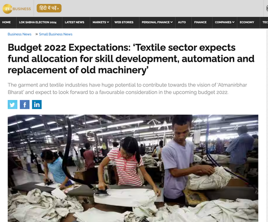 Textile sector expects fund allocation for skill development, automation and replacement of old machinery - Ranjana Rani & Ruchi Jain