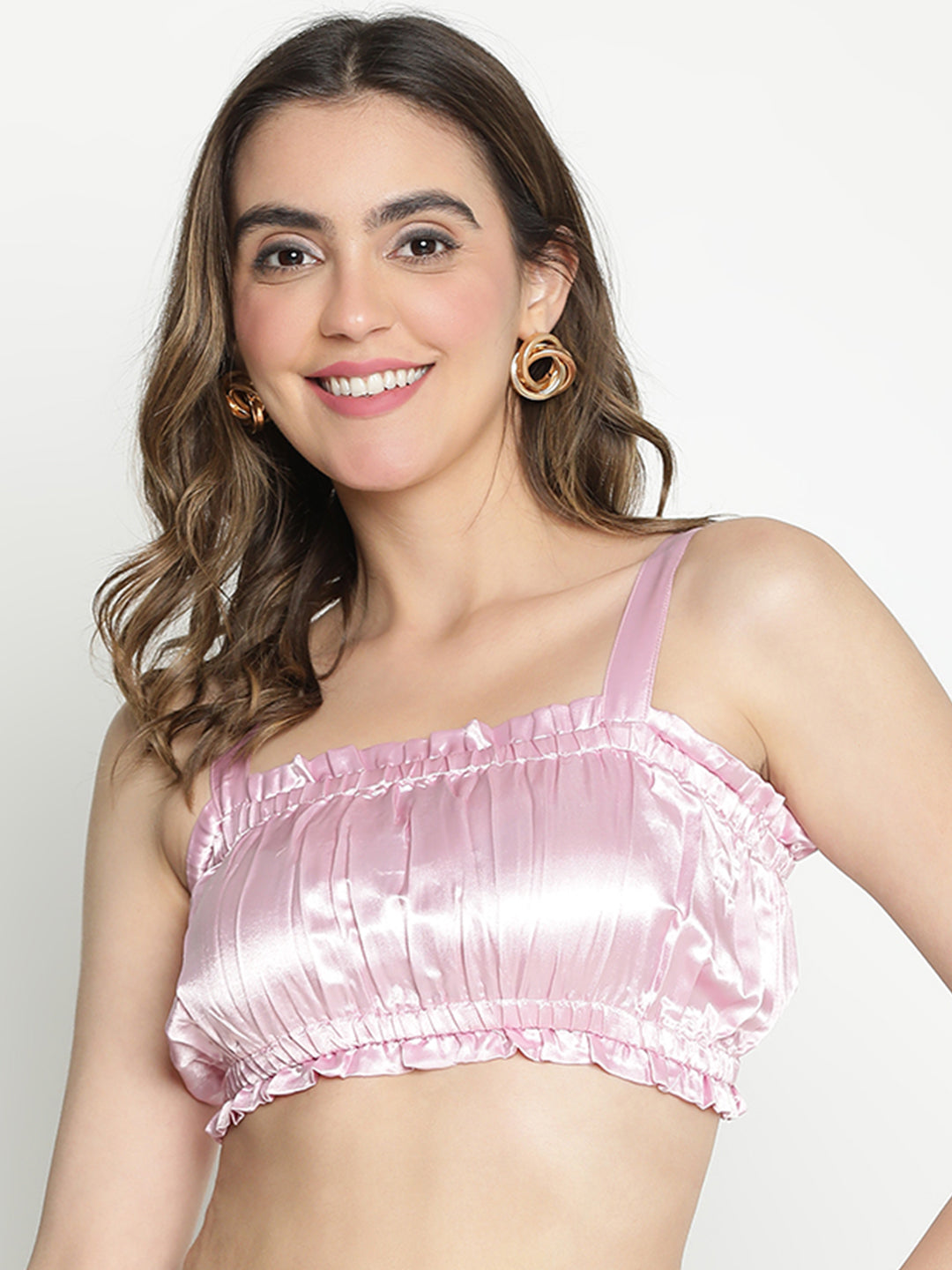 Crop Top,Pink Top,Crop Top,Off Shoulder Top,Sleeveless Top,Pink Solid Top