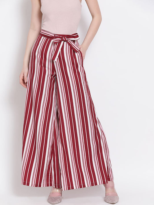 Red Palazzo,Red Striped Palazzo