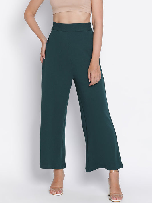 Ankle Length,Green Trouser,Ankle Length Trouser,Green Solid Trouser