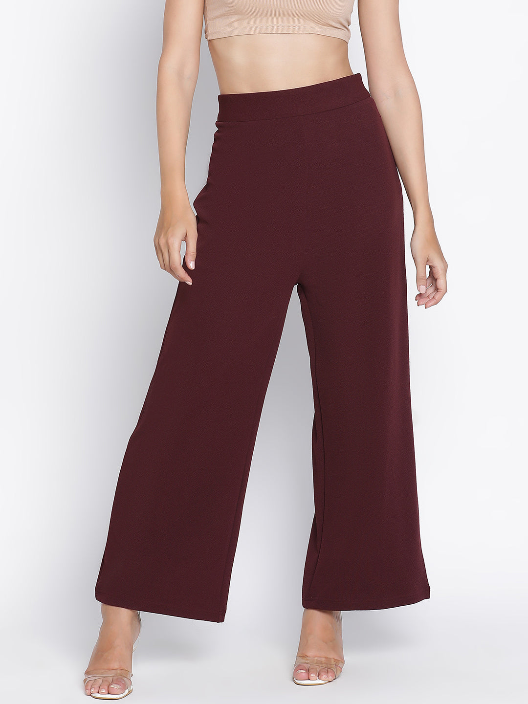 Ankle Length,Maroon Trouser,Ankle Length Trouser,Maroon Solid Trouser