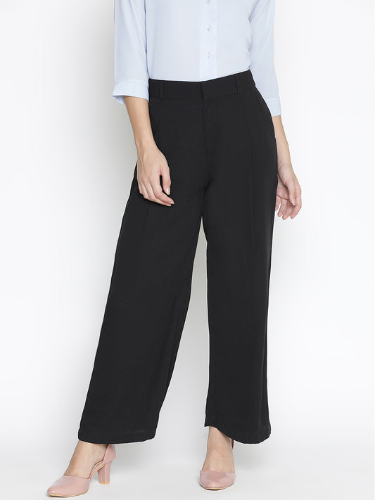 Ankle Length,Black Trouser,Ankle Length Trouser,Black Solid Trouser