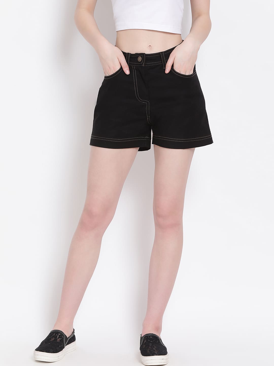 ,Black Shorts,Black Solid Shorts