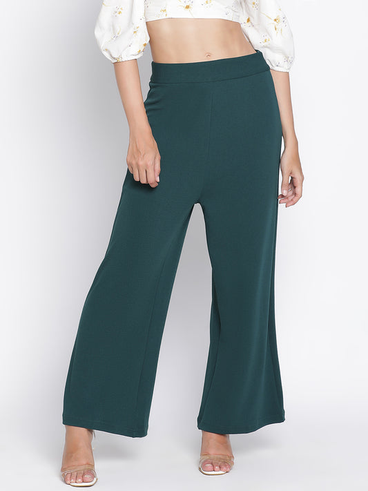 Ankle Length,Green Trouser,Ankle Length Trouser,Green Solid Trouser