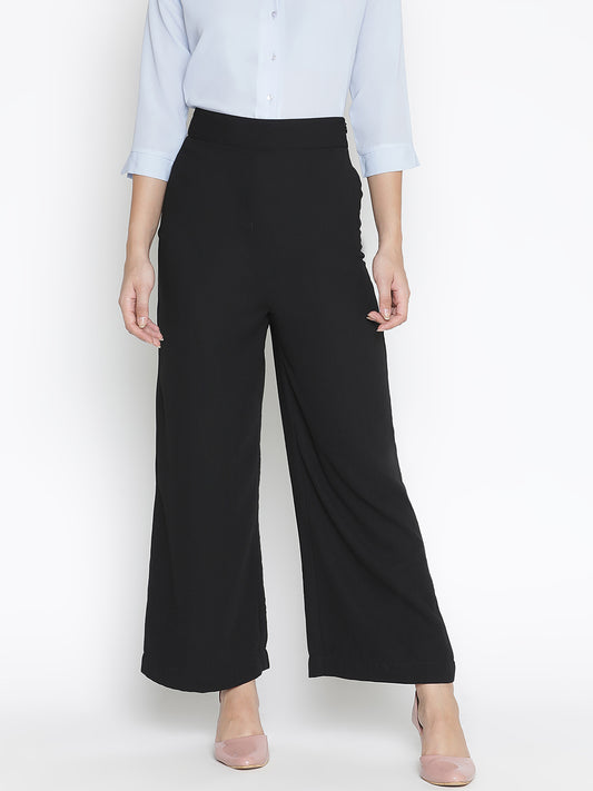 Ankle Length,Black Trouser,Ankle Length Trouser,Black Solid Trouser