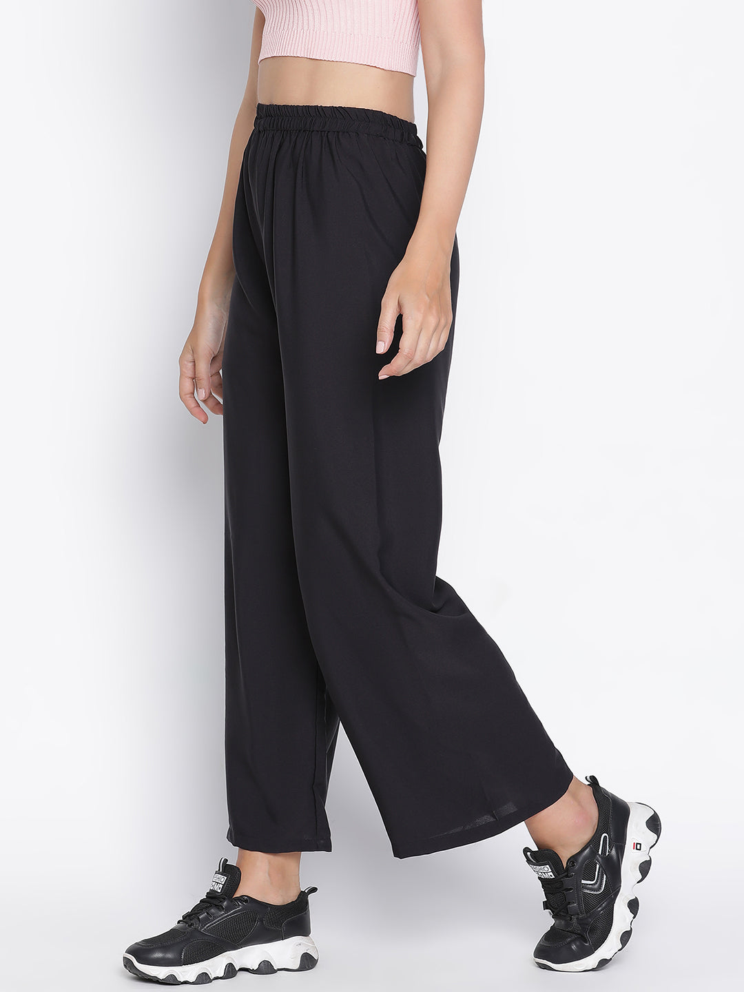 Ankle Length,Black Trouser,Ankle Length Trouser,Black Solid Trouser