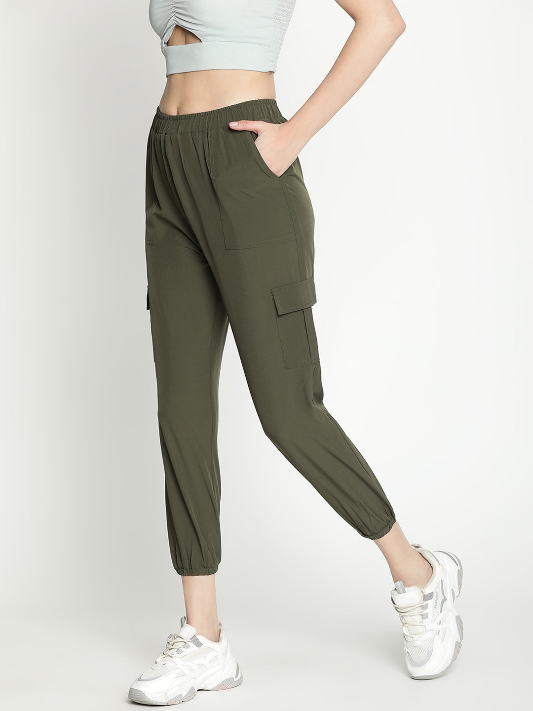 Above Ankle,Green Trouser,Above Ankle Trouser,Green Solid Trouser