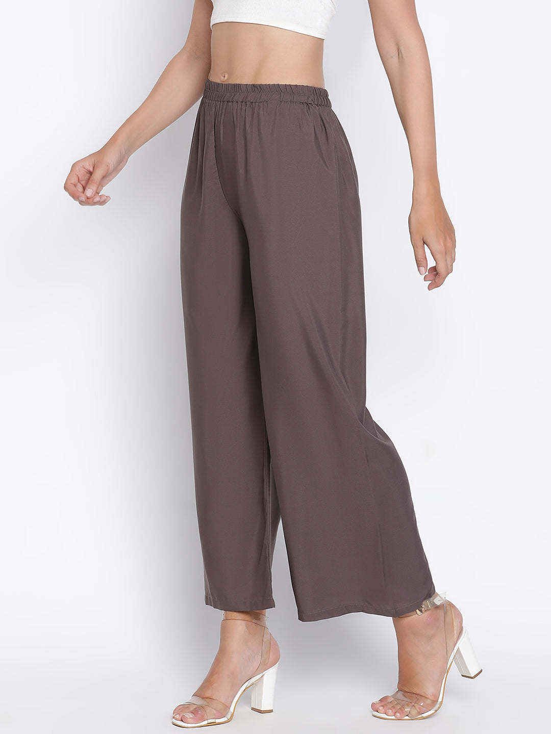 Ankle Length,Brown Trouser,Ankle Length Trouser,Brown Solid Trouser