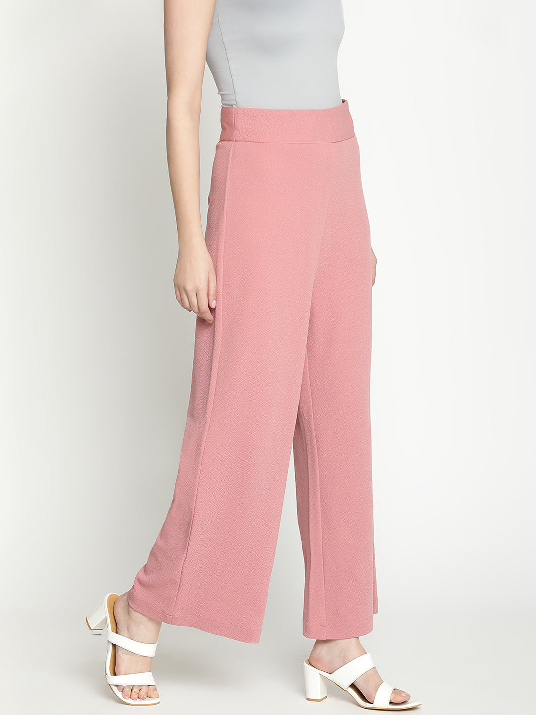 Ankle Length,Pink Trouser,Ankle Length Trouser,Pink Solid Trouser