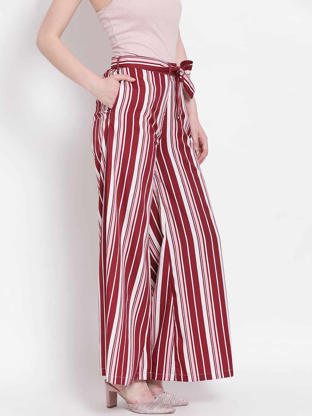 Red Palazzo,Red Striped Palazzo