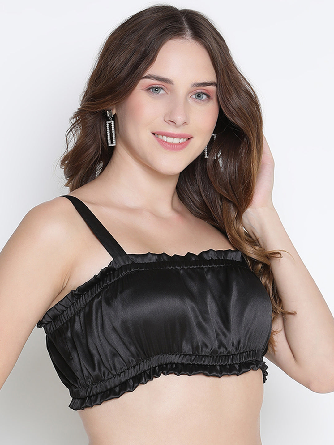 Crop Top,Black Top,Crop Top,Off Shoulder Top,Sleeveless Top,Black Solid Top