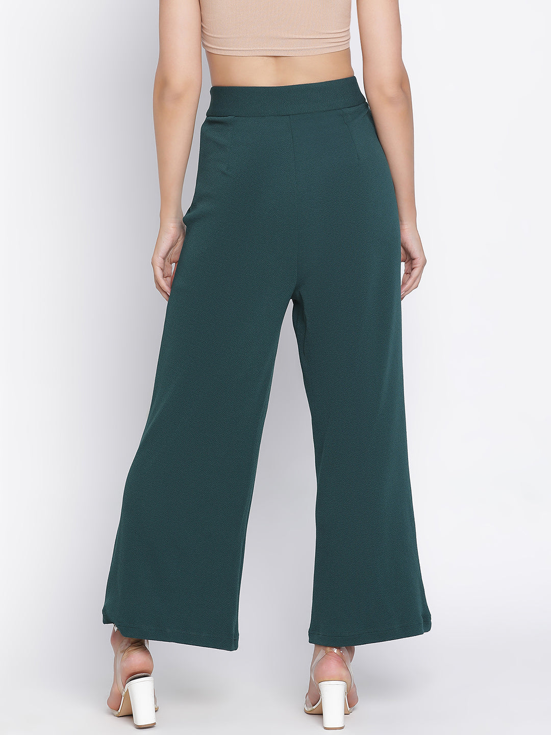 Ankle Length,Green Trouser,Ankle Length Trouser,Green Solid Trouser