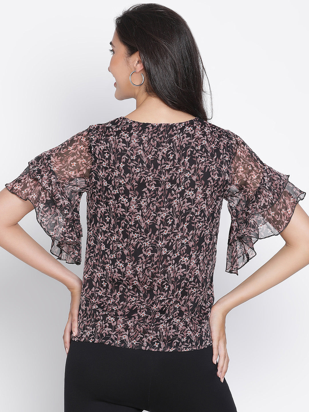 Regular,Multicolor Top,Regular Top,Round Neck Top,Short Sleeves Top,Multi Printed Top