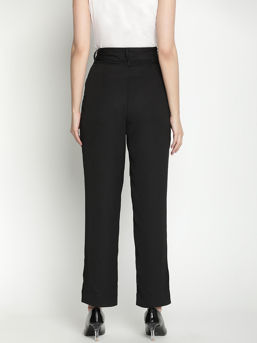 Ankle Length,Black Trouser,Ankle Length Trouser,Black Solid Trouser