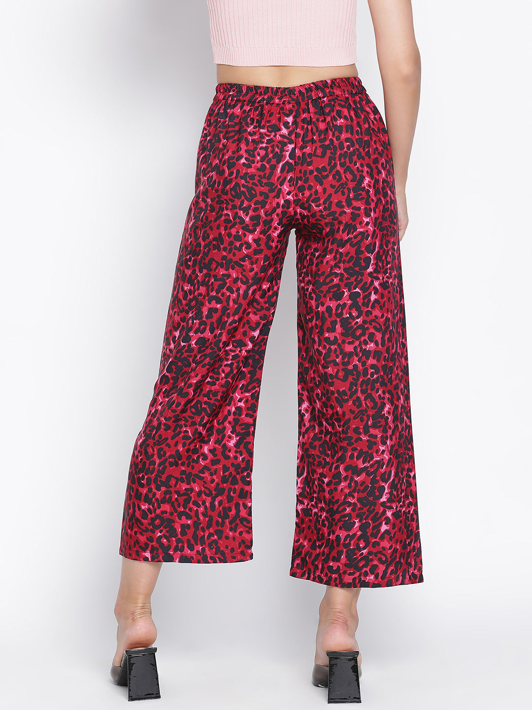 Ankle Length,Red Trouser,Ankle Length Trouser,Red Animal Print Trouser