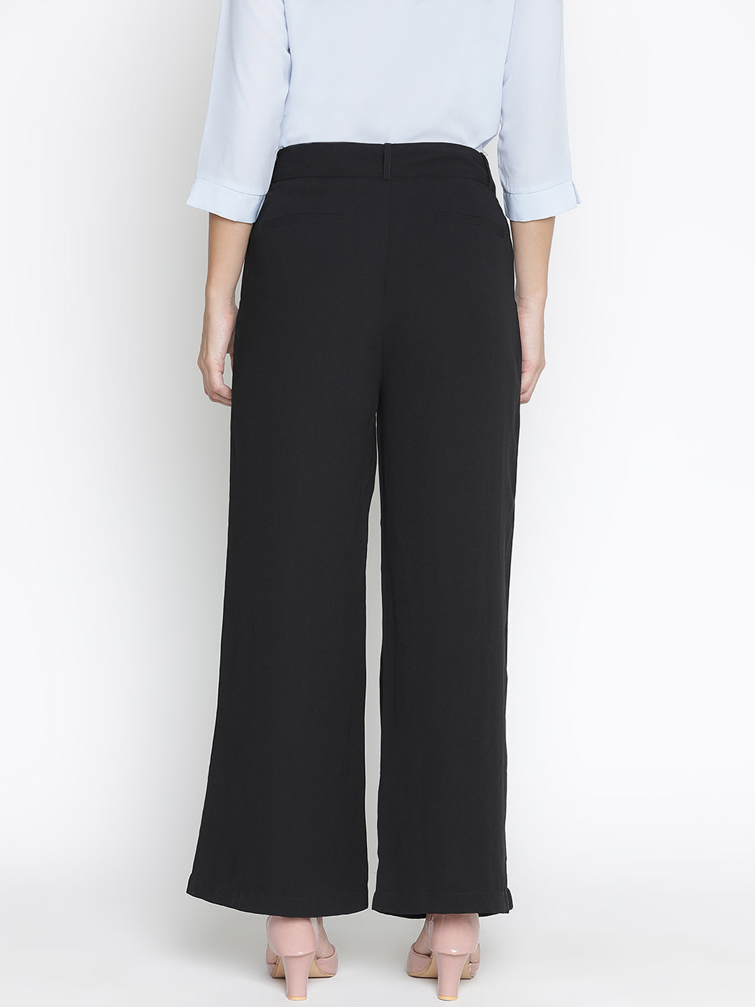 Ankle Length,Black Trouser,Ankle Length Trouser,Black Solid Trouser