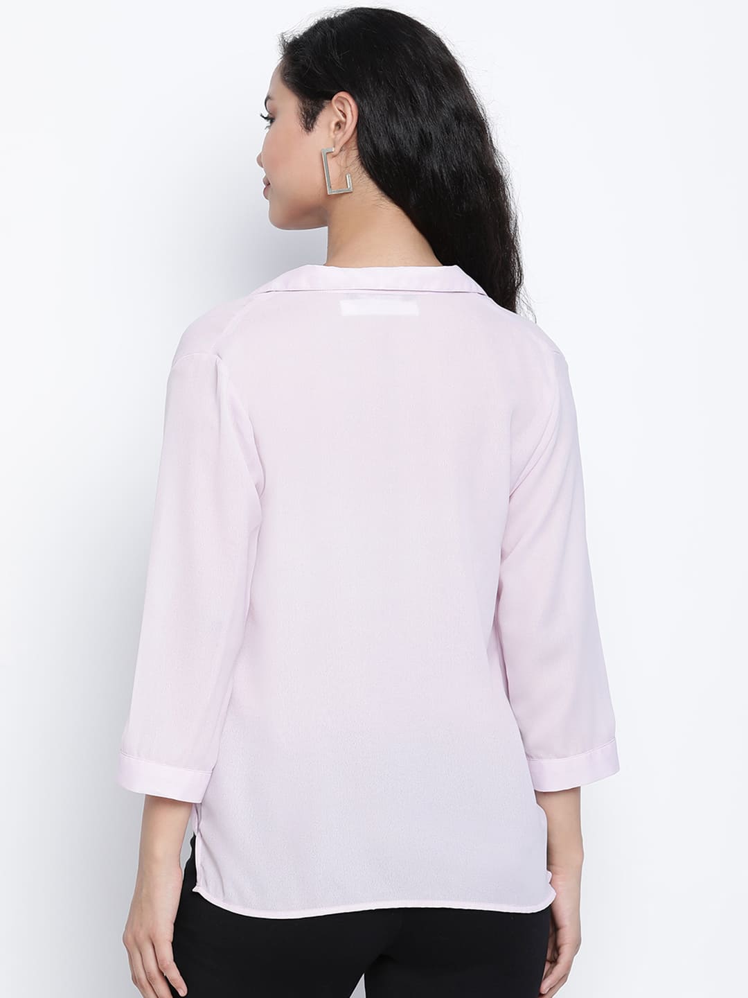 Crop Top,Pink Top,Crop Top,V-Neck Top,Quater Sleeves Top,Pink Solid Top