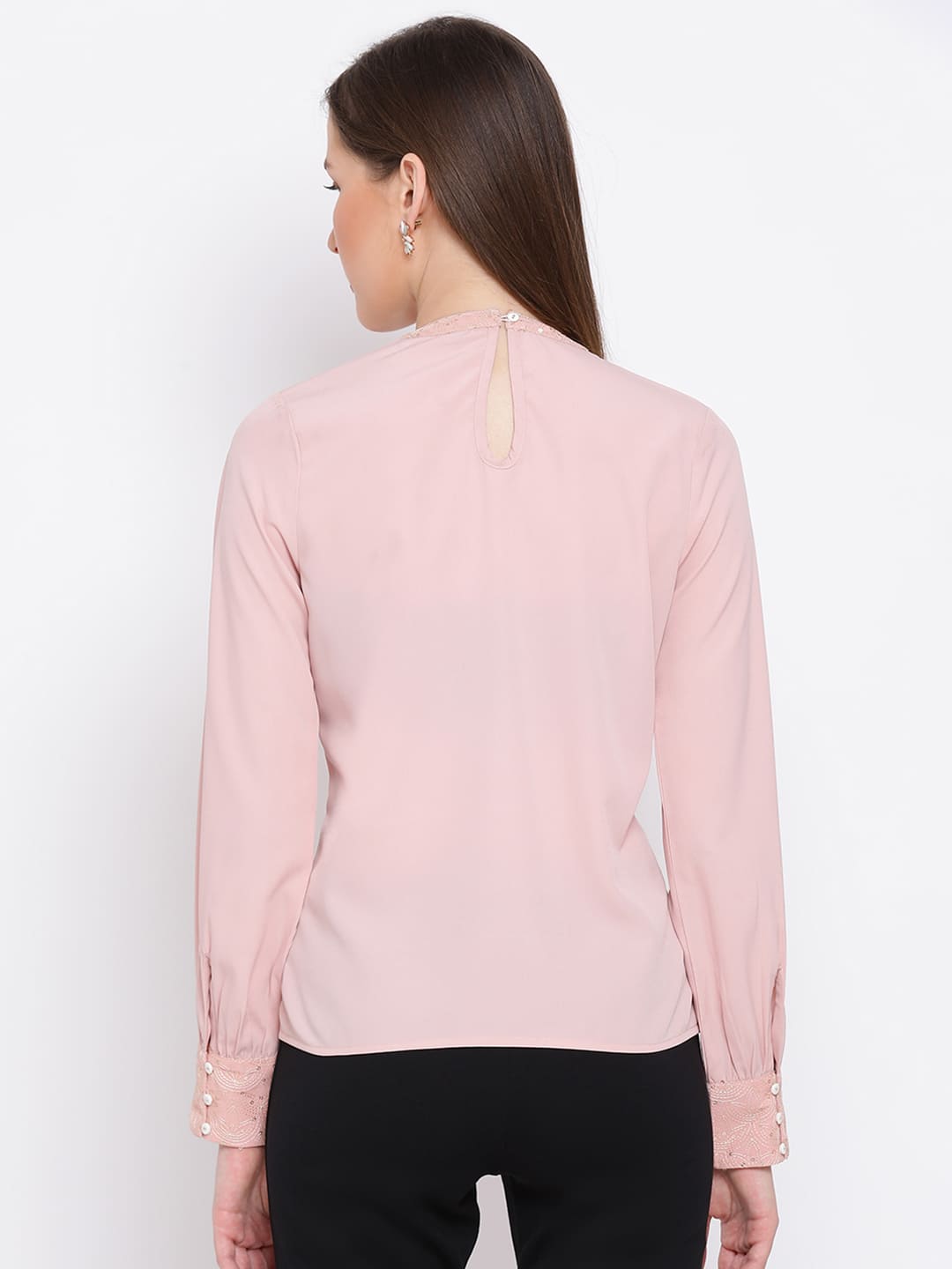 Regular,Pink Top,Regular Top,Round Neck Top,Full Sleeves Top,Pink Solid Top