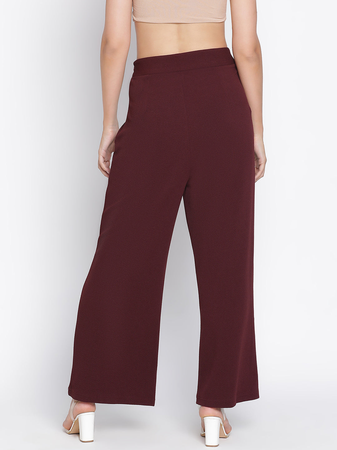 Ankle Length,Maroon Trouser,Ankle Length Trouser,Maroon Solid Trouser