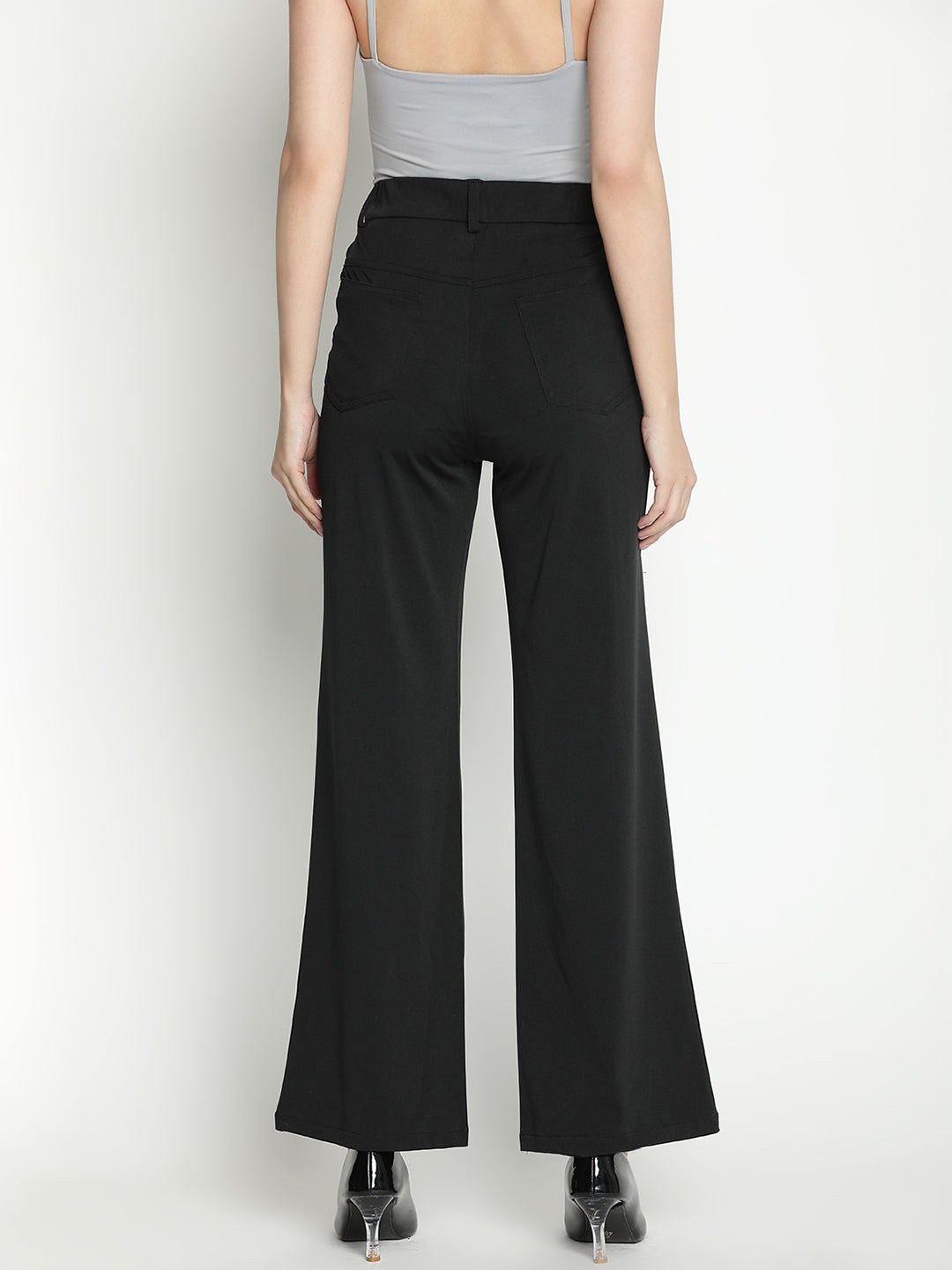 Ankle Length,Black Trouser,Ankle Length Trouser,Black Solid Trouser