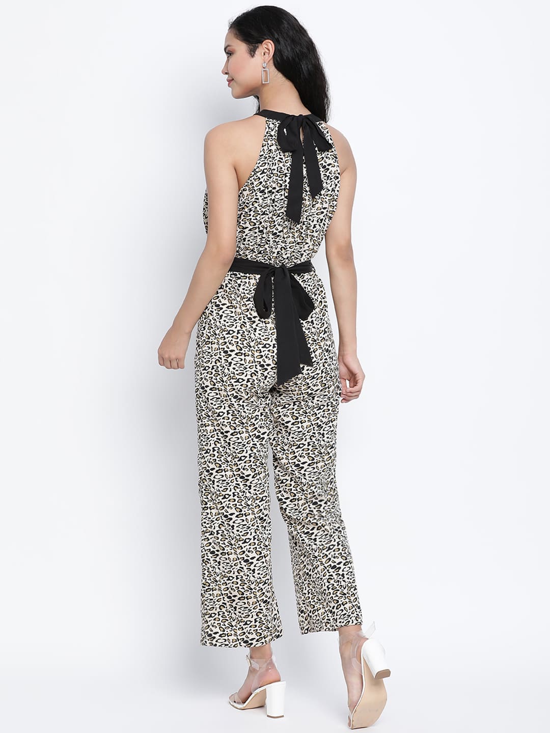 Ankle Length,Multicolor Jumpsuit,Ankle Length Jumpsuit,Round Neck Jumpsuit,Sleeveless Jumpsuit,Multi Animal Print Jumpsuit