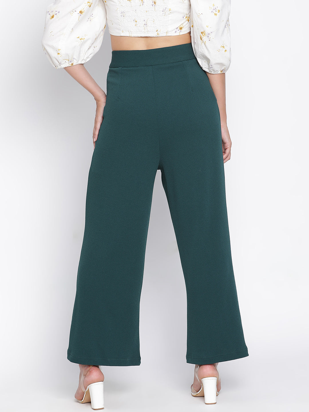 Ankle Length,Green Trouser,Ankle Length Trouser,Green Solid Trouser