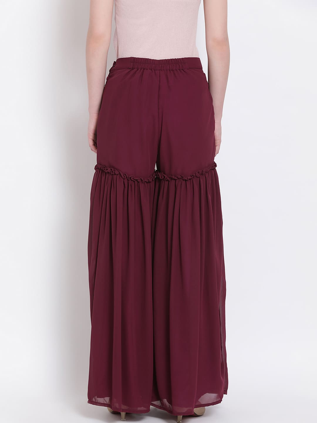 Maroon Palazzo,Maroon Solid Palazzo