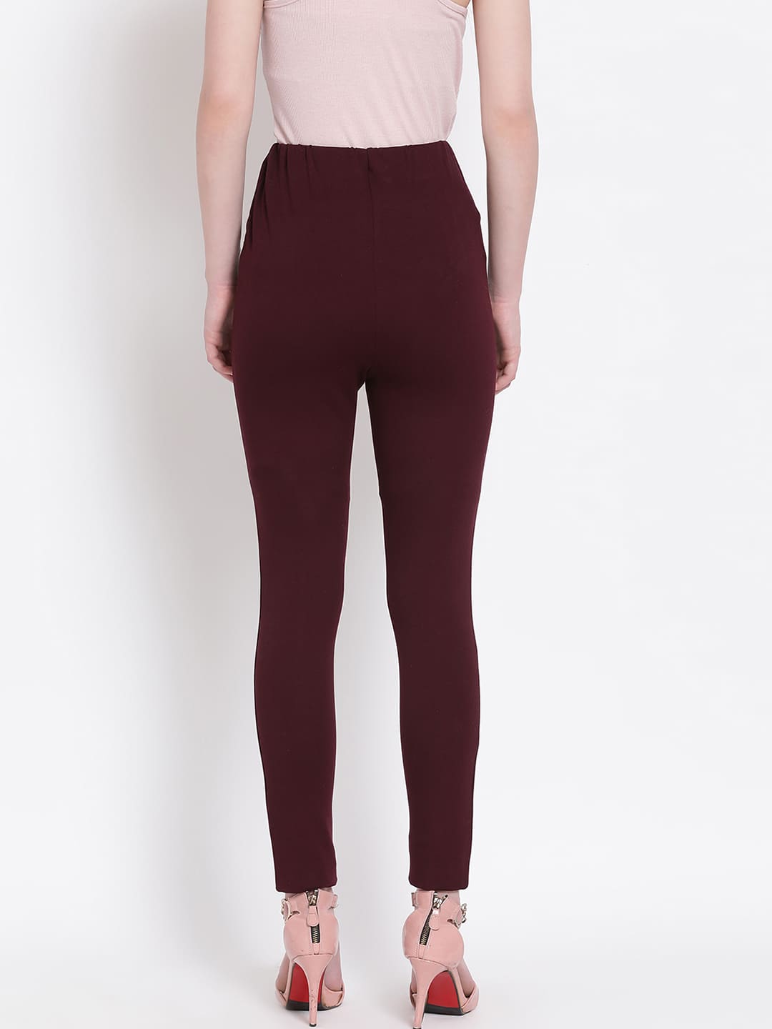 Brown Jeggings,Brown Solid Jeggings