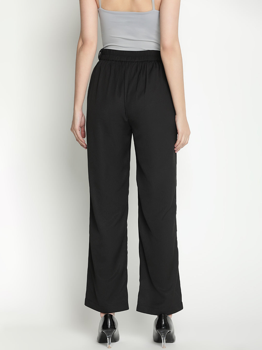 Ankle Length,Black Trouser,Ankle Length Trouser,Black Solid Trouser