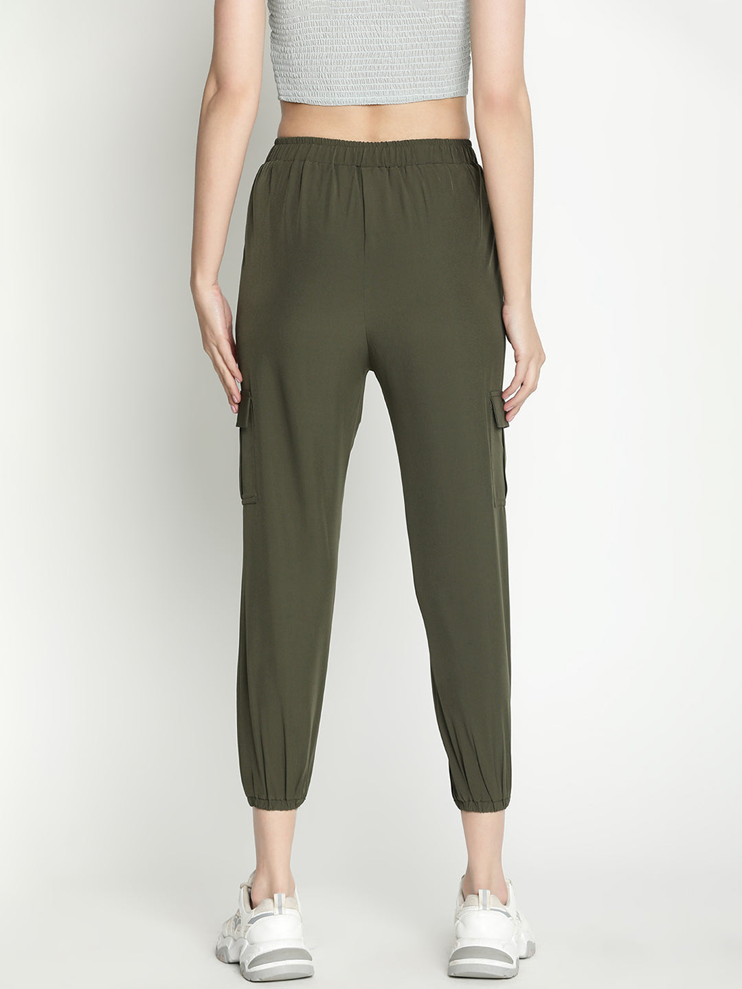 Above Ankle,Green Trouser,Above Ankle Trouser,Green Solid Trouser