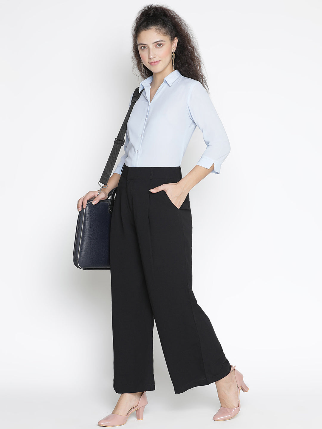 Ankle Length,Black Trouser,Ankle Length Trouser,Black Solid Trouser