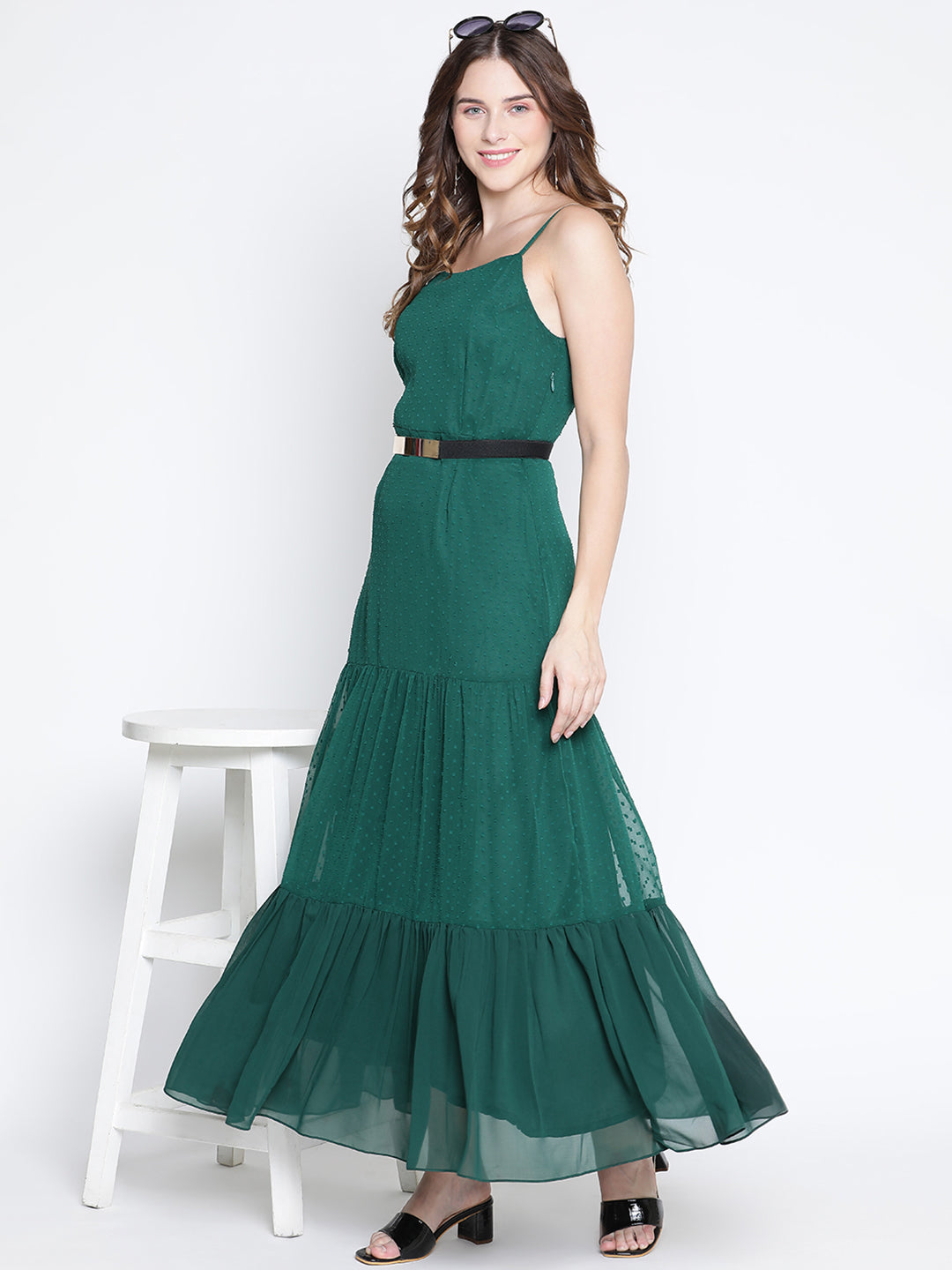 Maxi,Green Dress,Maxi Dress,Off Shoulder Dress,Sleeveless Dress,Green Solid Dress