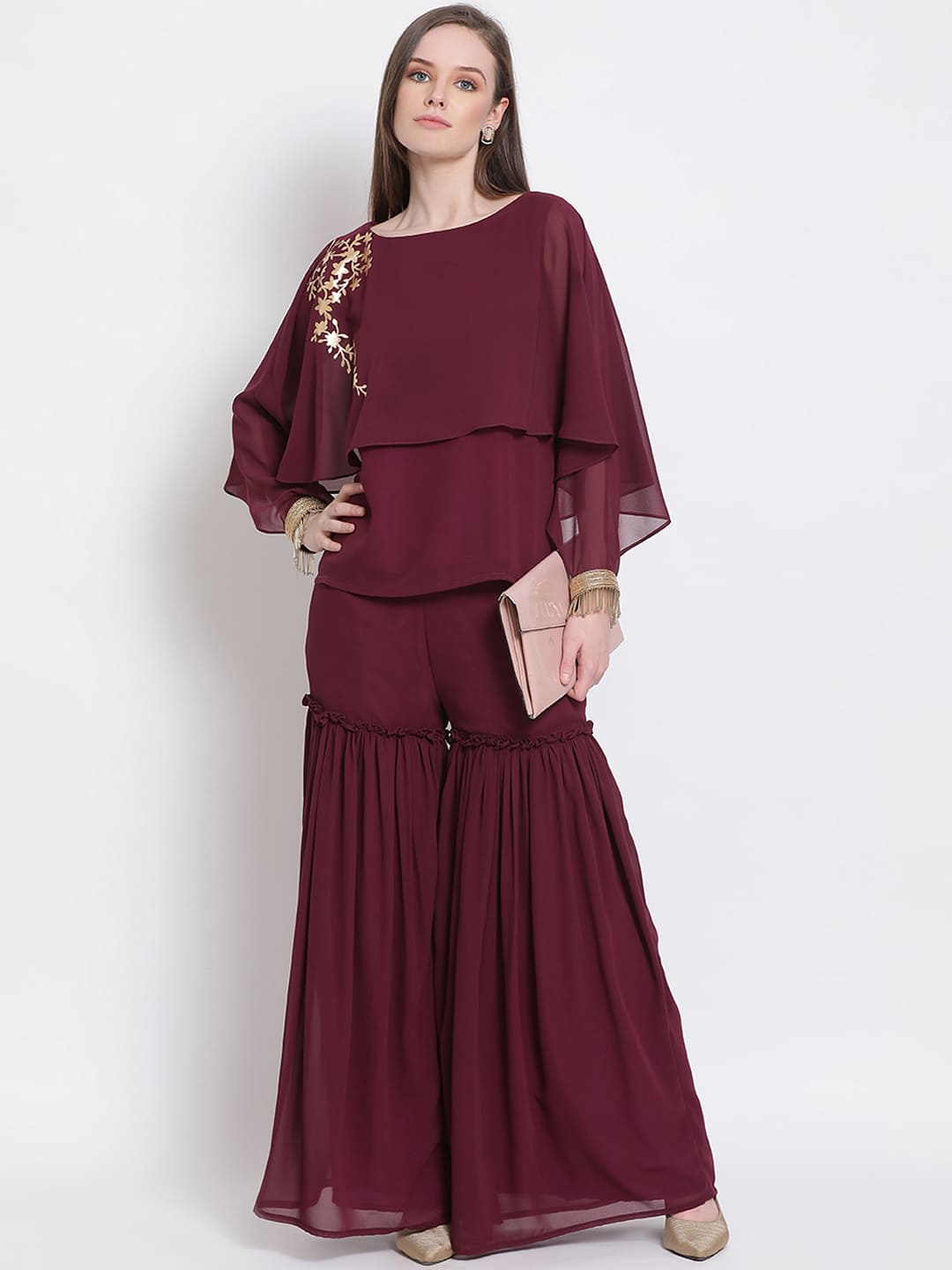 Maroon Palazzo,Maroon Solid Palazzo