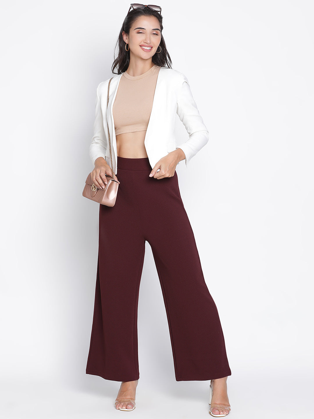 Ankle Length,Maroon Trouser,Ankle Length Trouser,Maroon Solid Trouser