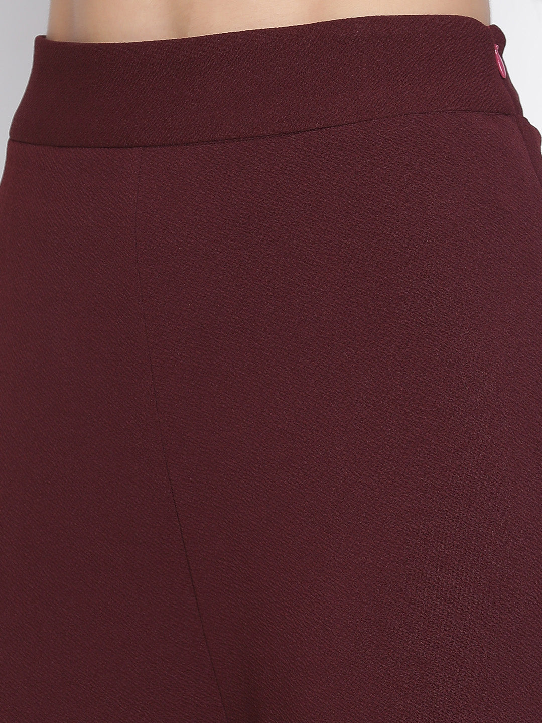 Ankle Length,Maroon Trouser,Ankle Length Trouser,Maroon Solid Trouser