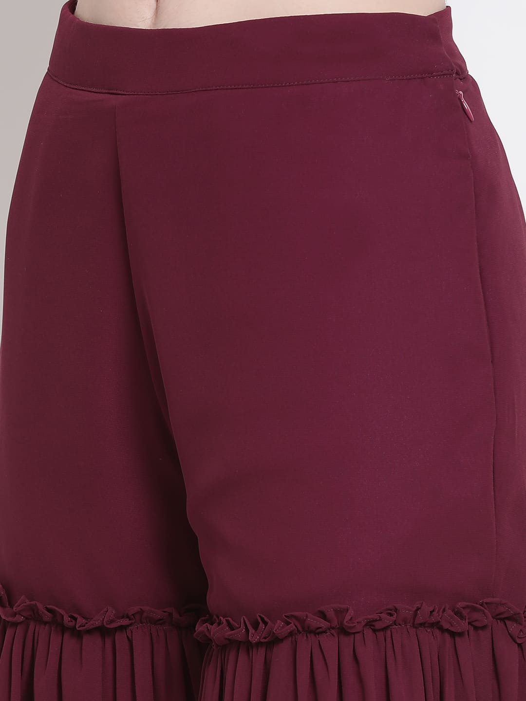 Maroon Palazzo,Maroon Solid Palazzo