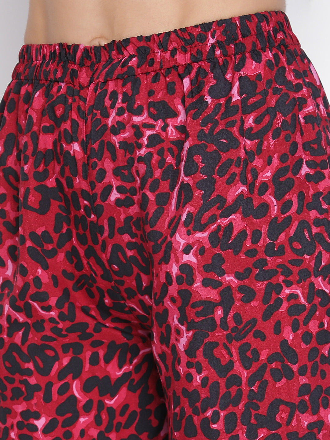 Ankle Length,Red Trouser,Ankle Length Trouser,Red Animal Print Trouser