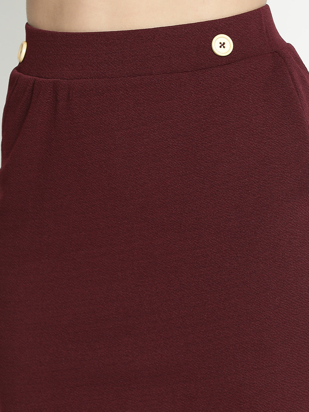 Above Knee,Brown Skirt,Above Knee Skirt,Brown Solid Skirt