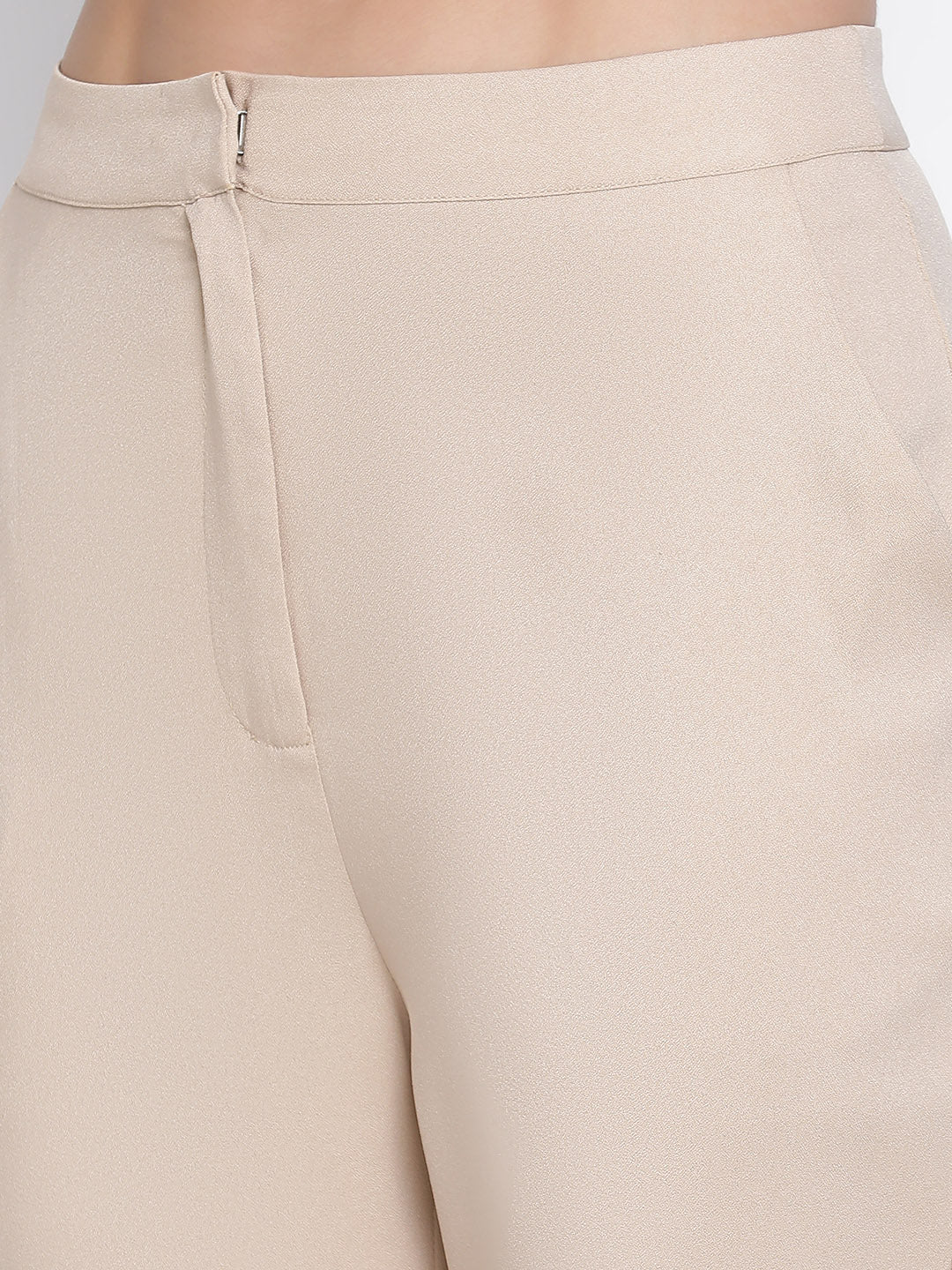 Ankle Length,Beige Trouser,Ankle Length Trouser,Beige Solid Trouser